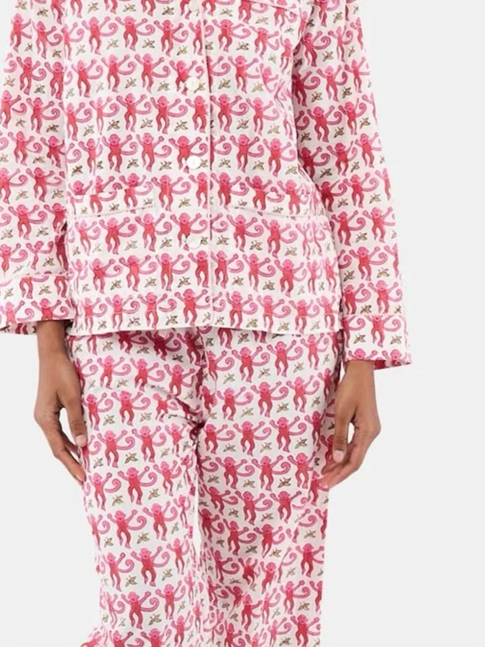 Roller Rabbit PINK Monkey loungewear TOP only! Large great condition